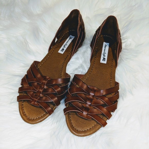 peep toe huarache sandals